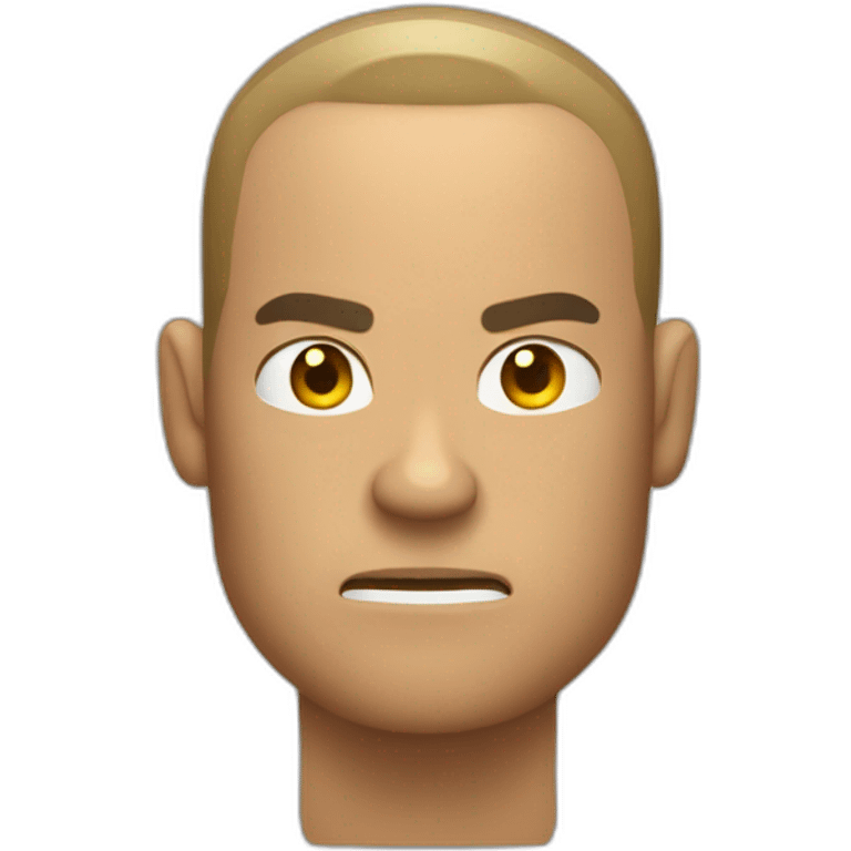 Angry muscular tan guy with buzz cut rafting emoji