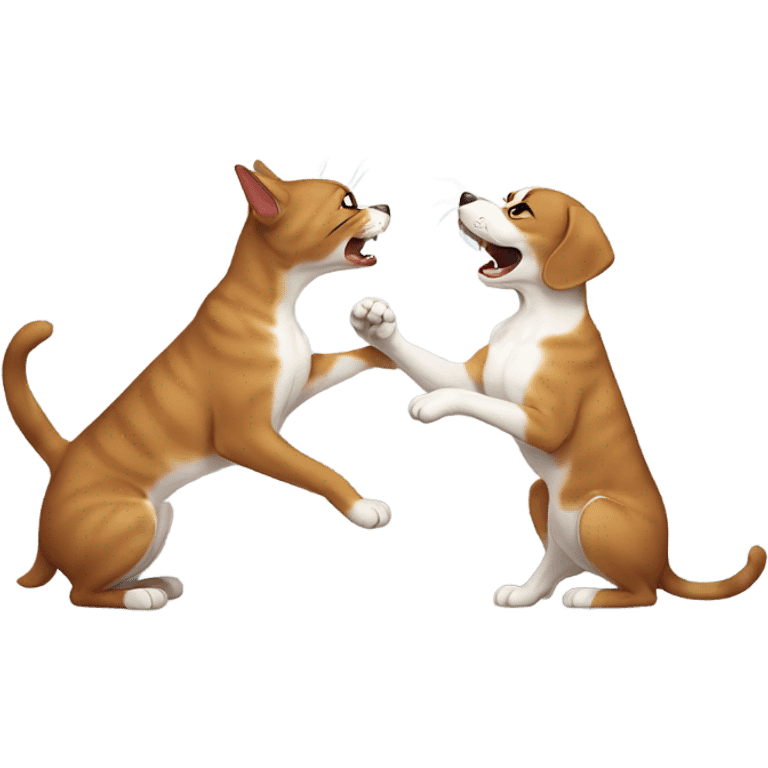 Cat slapping dog emoji