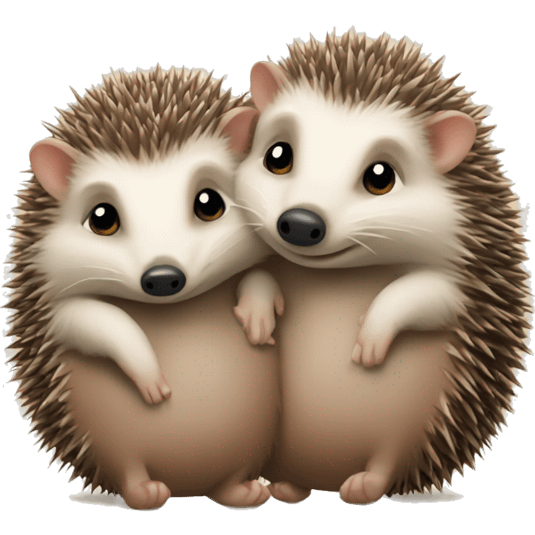 Hedgehogs cuddling emoji