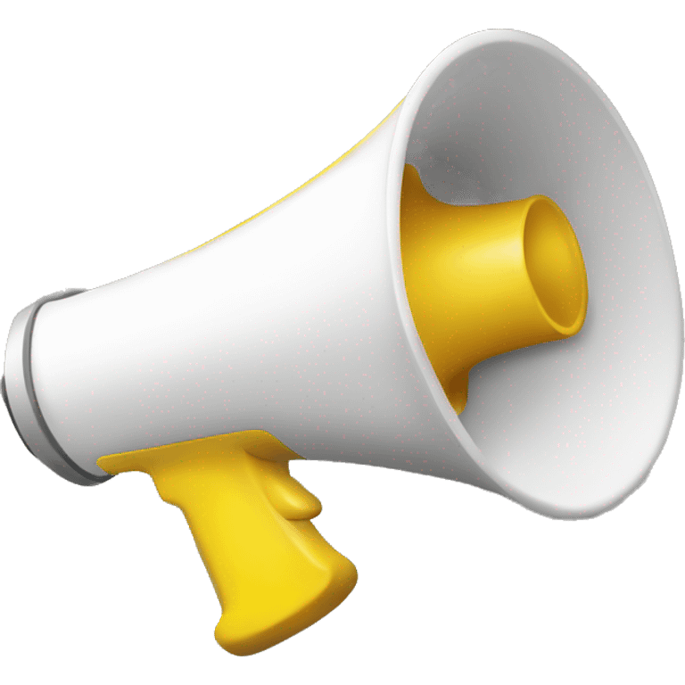 a megaphone, white and yellow emoji