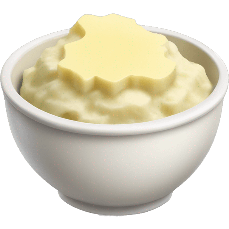 mashed potatoes in a bowl with butter emoji