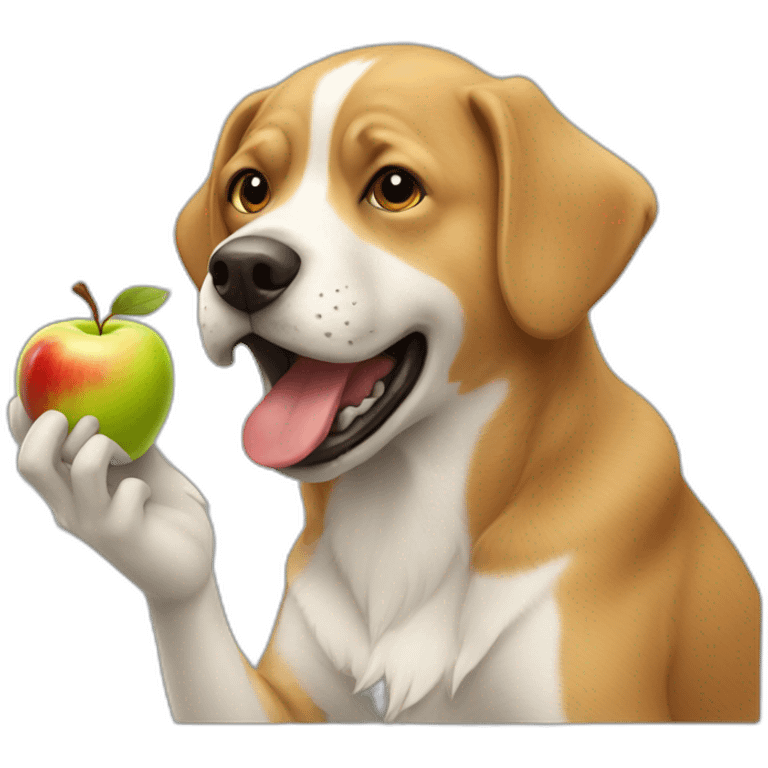 Dog eating apple emoji