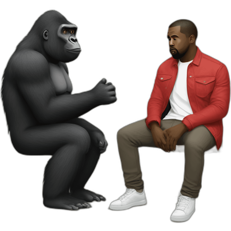 Gorilla meeting Kanye West emoji