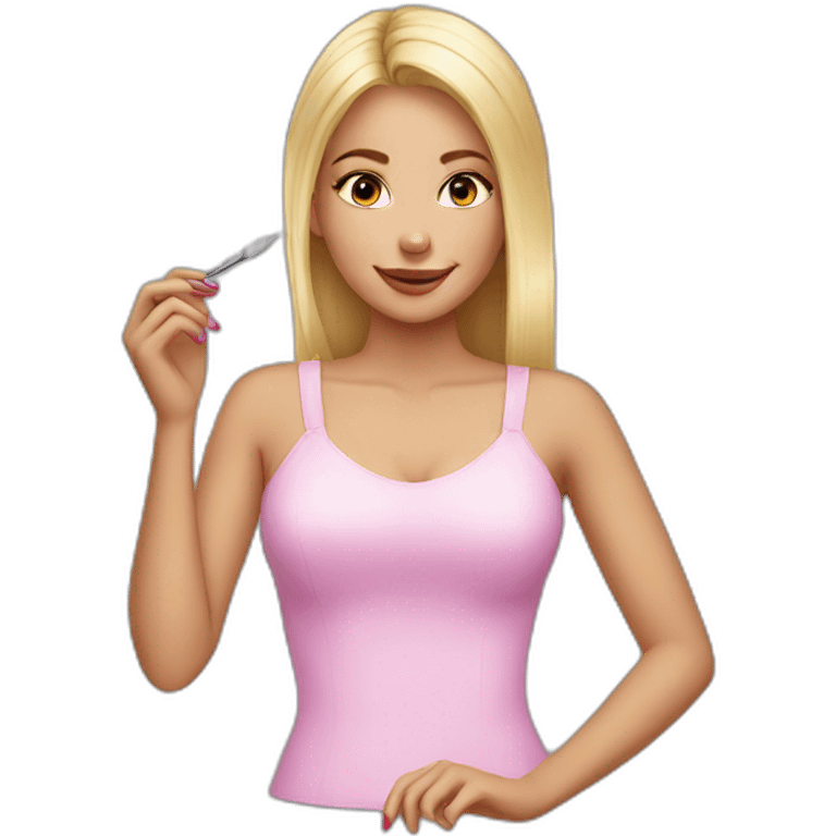 blond girl doing nails emoji