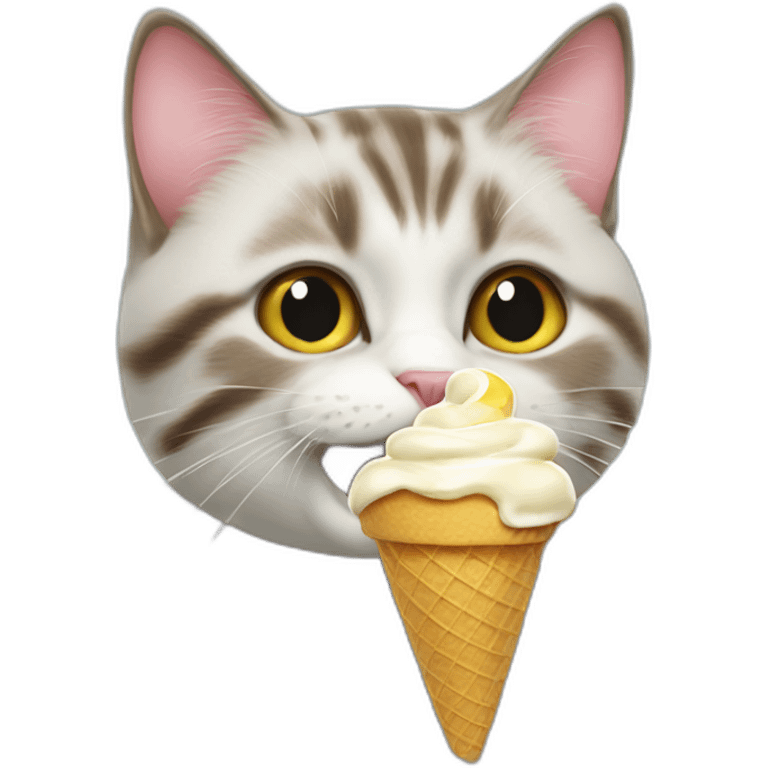 Cat licking icecream emoji