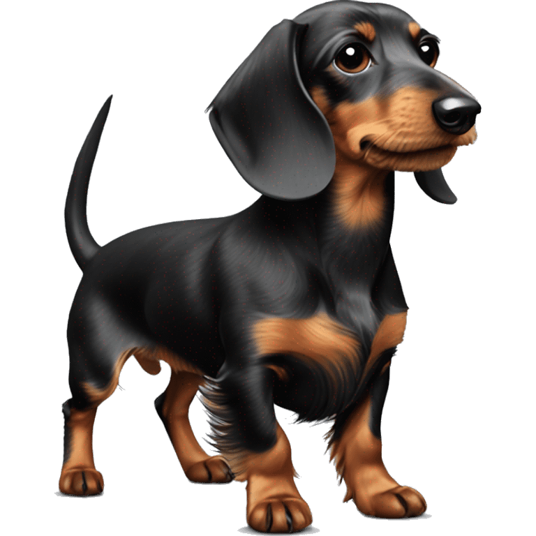 wire haired dachshund black long beard emoji