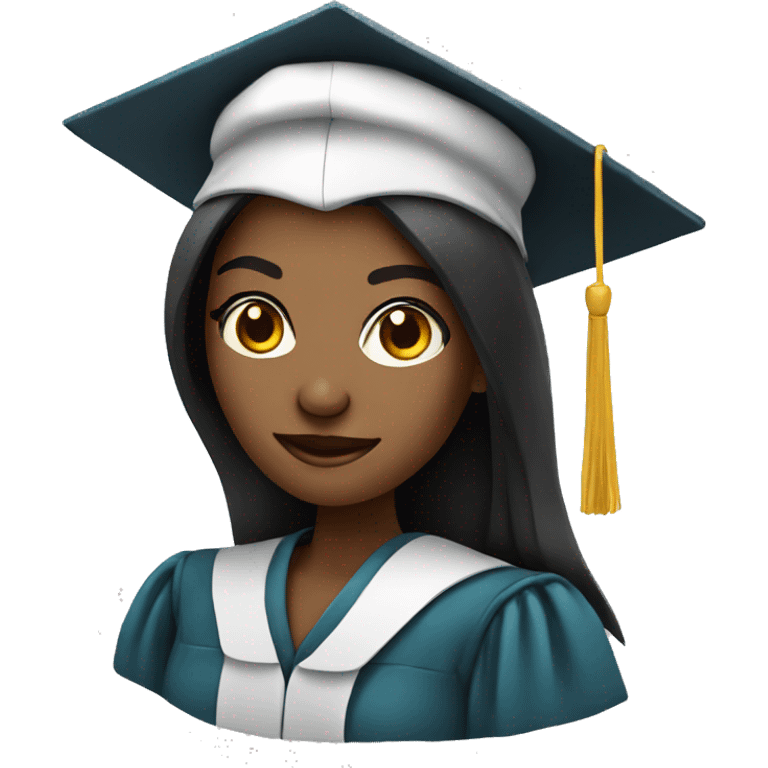 White skin female student with phd graduation hat emoji