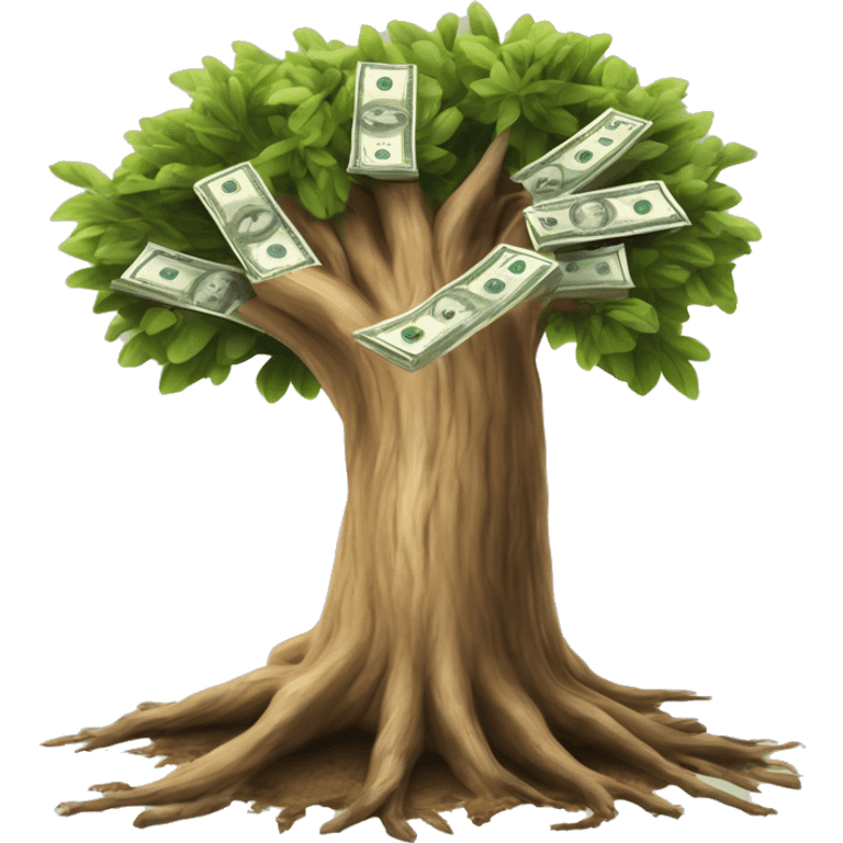 a dried up tree where the root is in the form of money a dried up tree where the root is in the form of money emoji