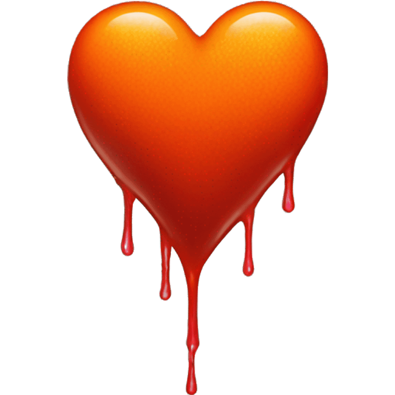 bleeding red heart glowing red-orange emoji