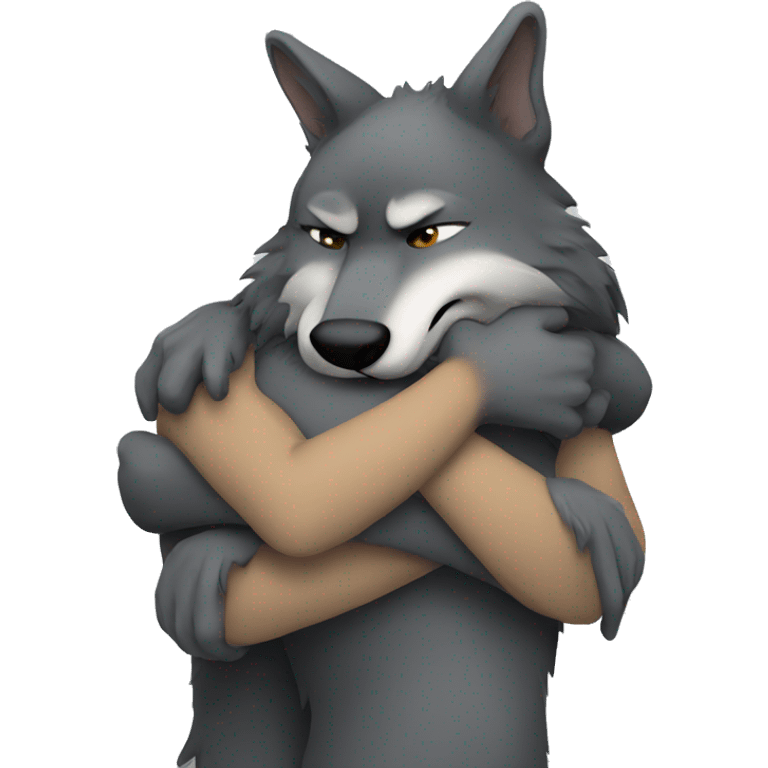 Hug wolf emoji