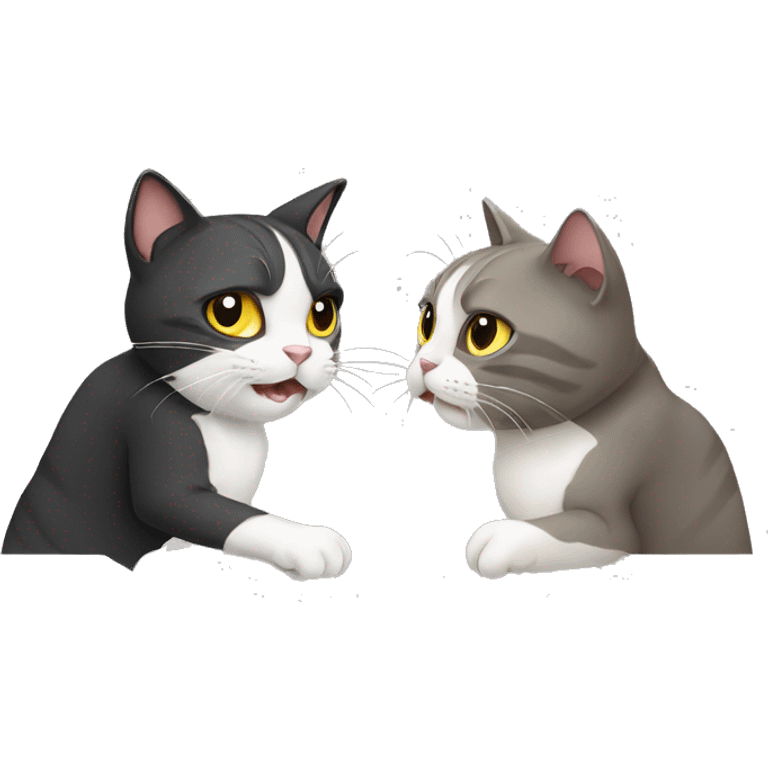 two cat, fight emoji