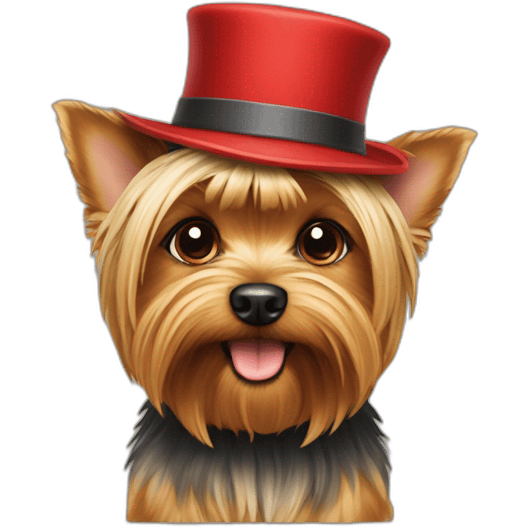 Yorkshire terrier with a hat emoji