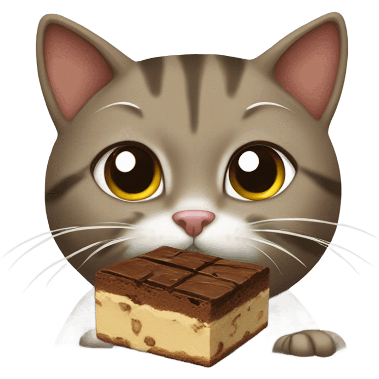 tabby cat eating brownies emoji