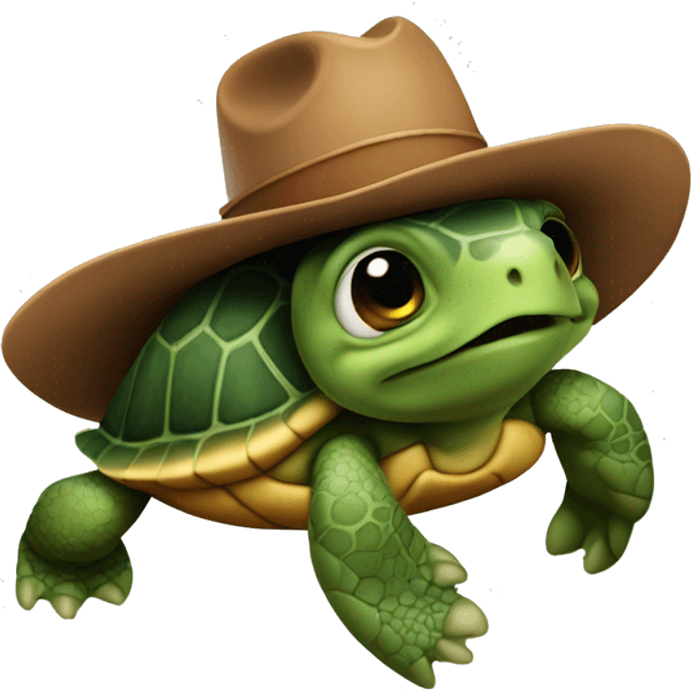 A turtle with a cowboy hat emoji