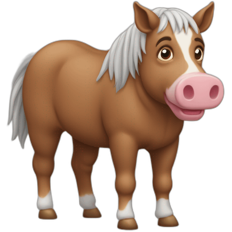 cheval avec cochon d'Inde emoji