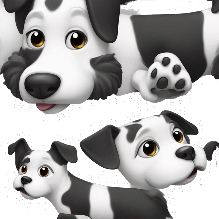 Funny Black and white dog  emoji