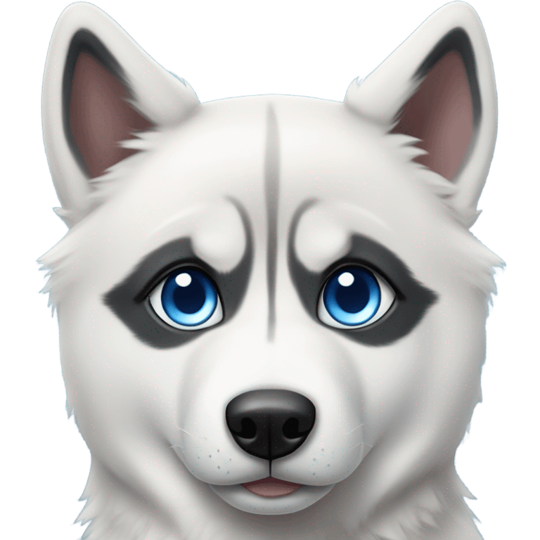 Black and white husky  emoji