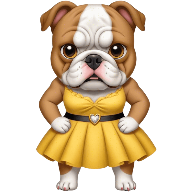 Bulldog in dress emoji