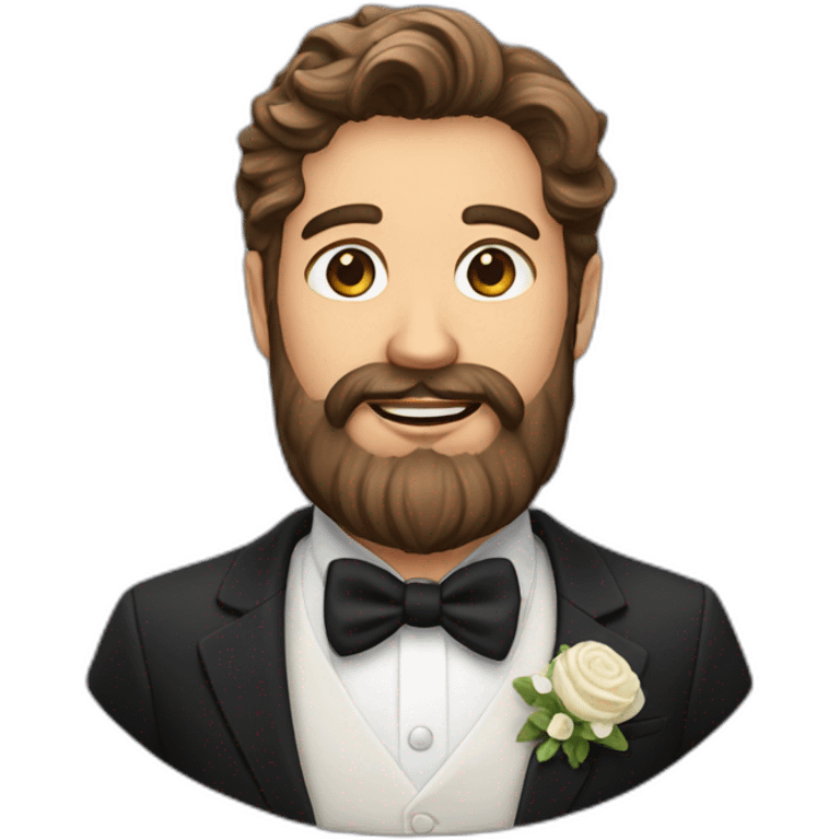 Homme barbu mariage emoji