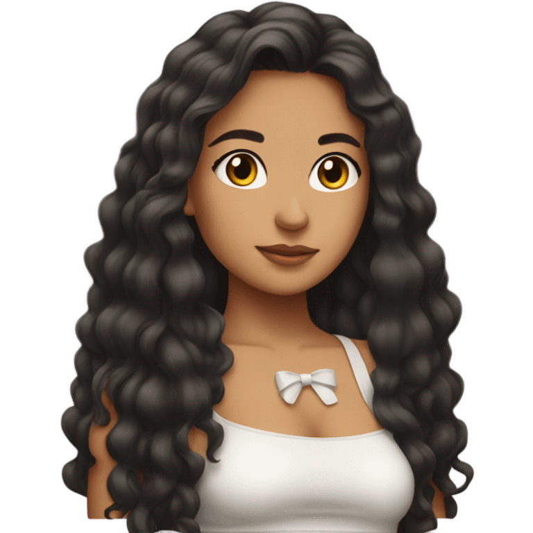 Latina long hair bow crop top girl emoji