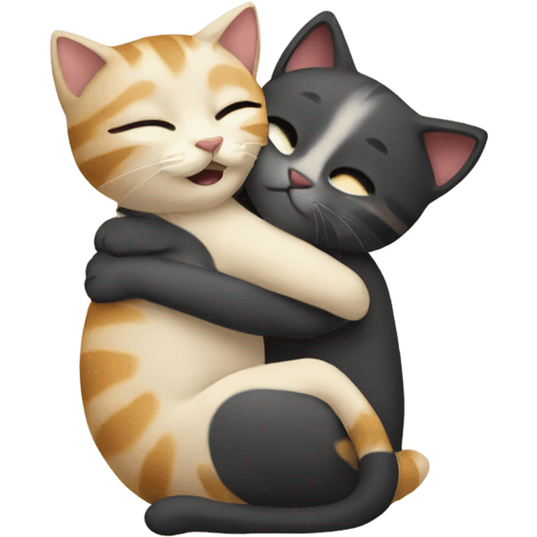 Cats hugging emoji