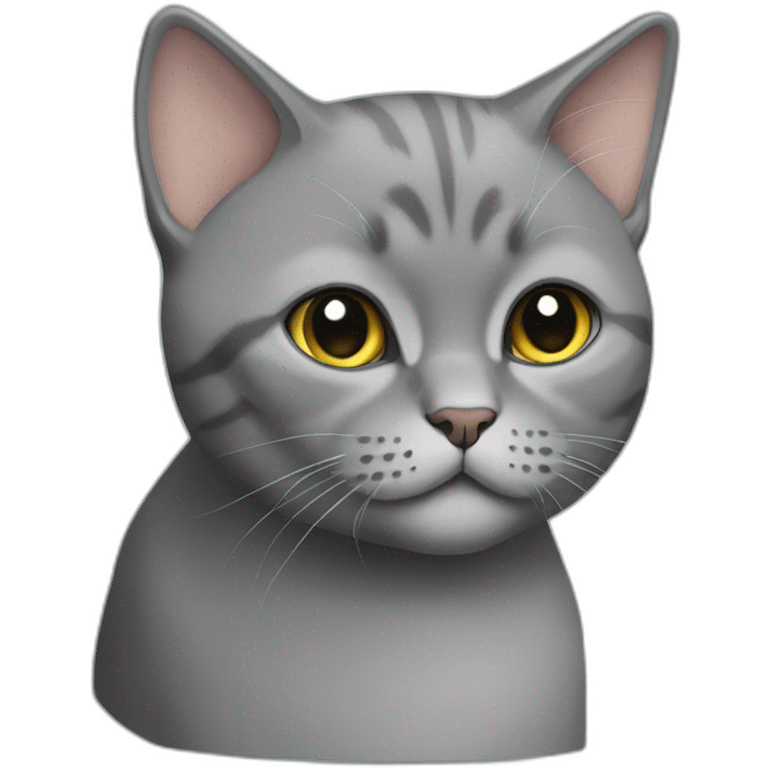 gray british short hair cat emoji