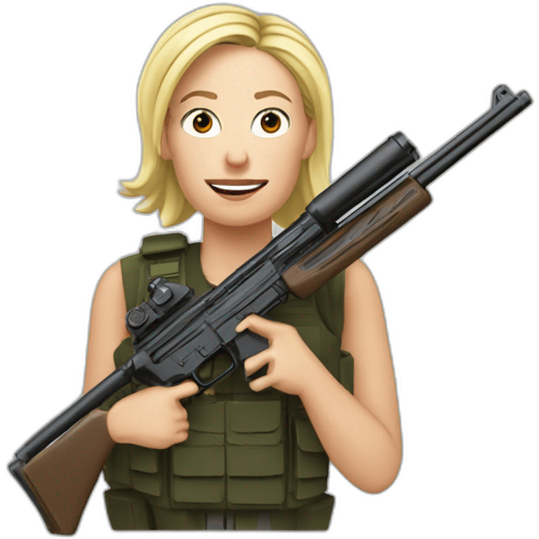 Marine Le pen with a shotgun emoji