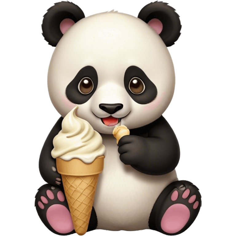 Panda eating ice cream emoji