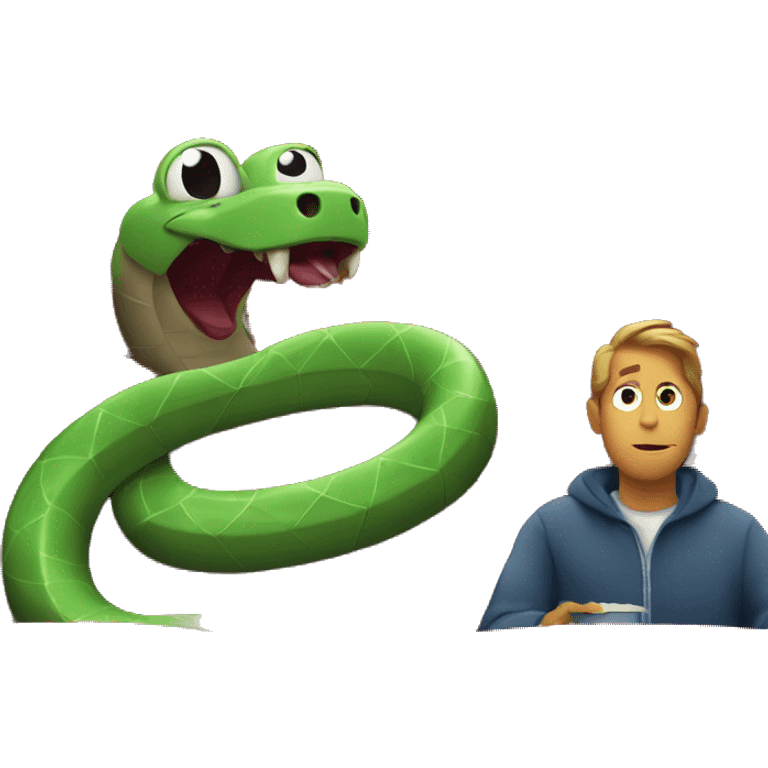 Snake watching a movie emoji