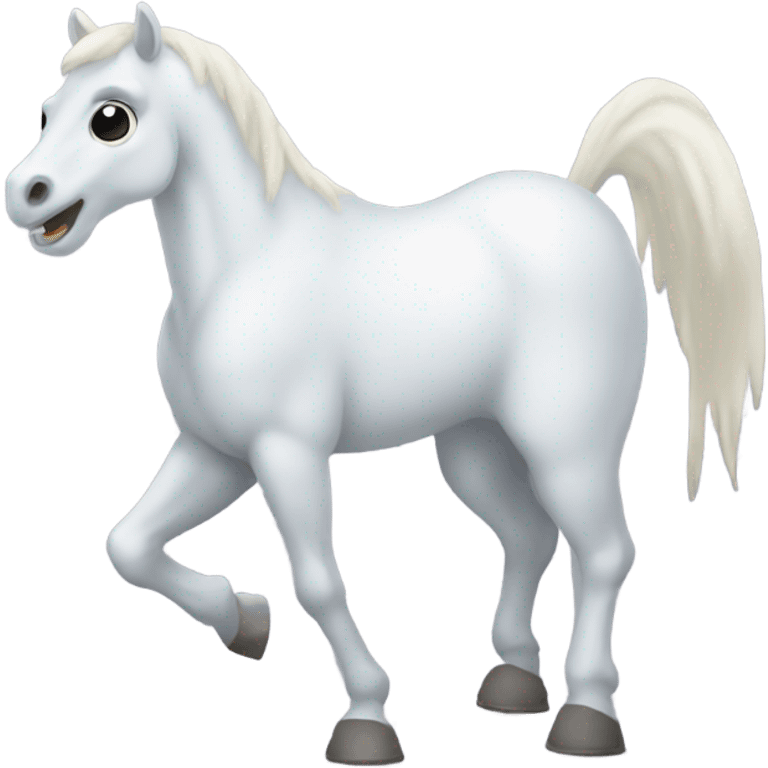 happy horse wearing a ghost costume emoji