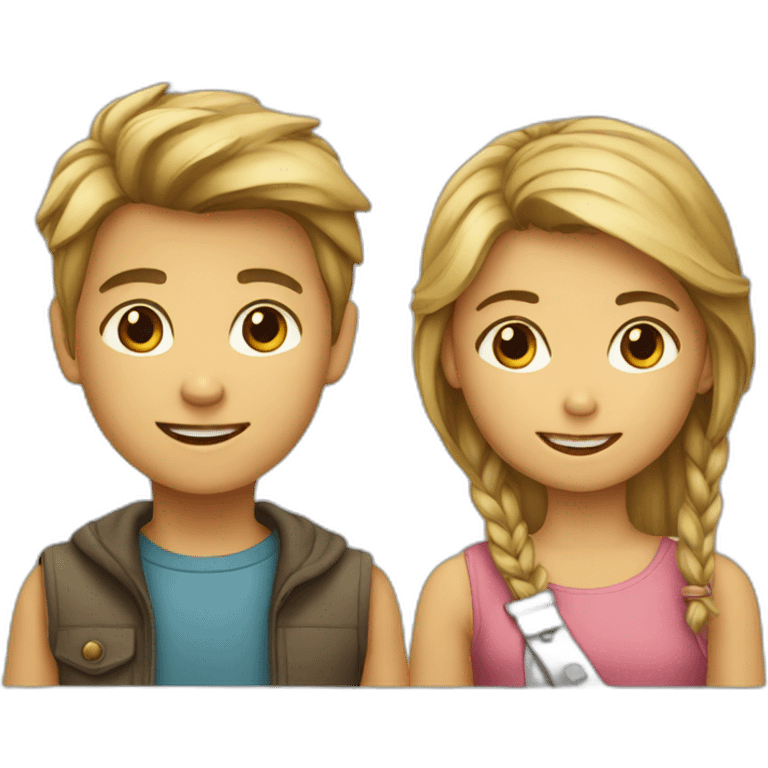 young boy and girl emoji