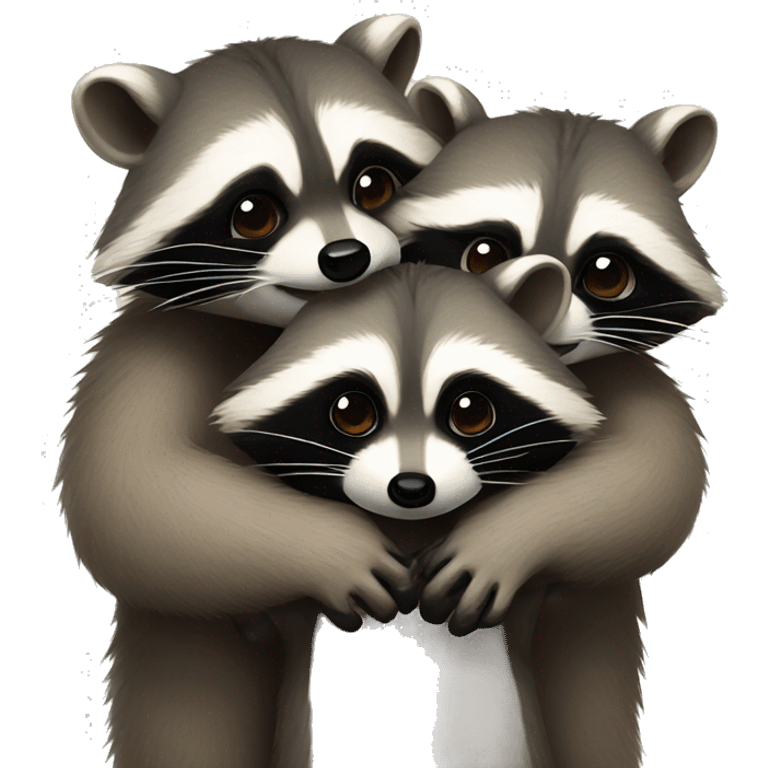 raccoons huggng emoji