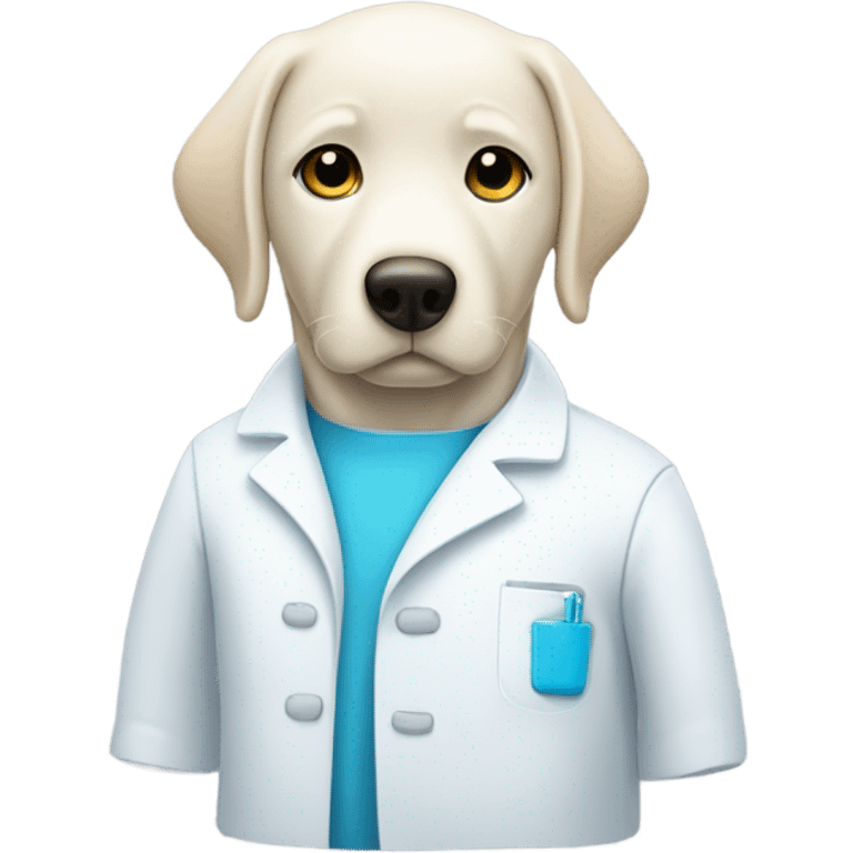 white lab with light blue Banda  emoji