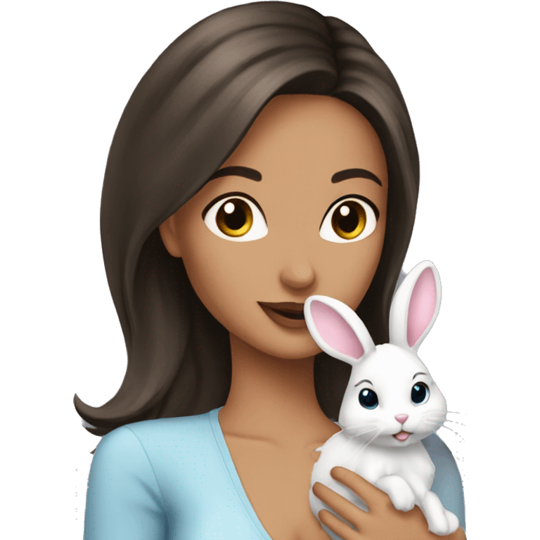 Beauty Brunette and bunny emoji