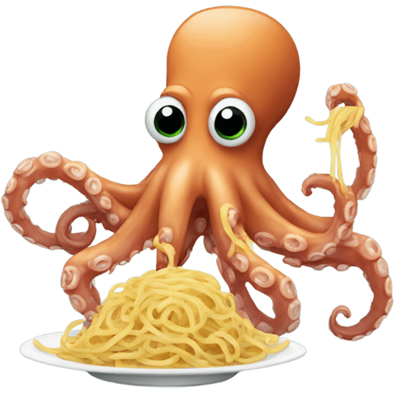 Octopus eating spaghetti  emoji