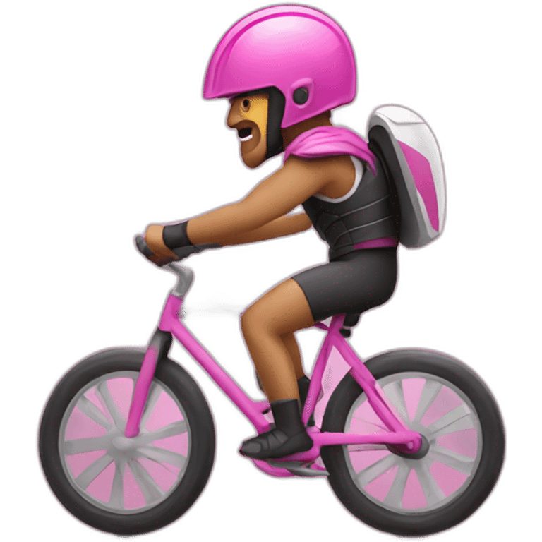 Spartan with pink helmet on bicycle emoji