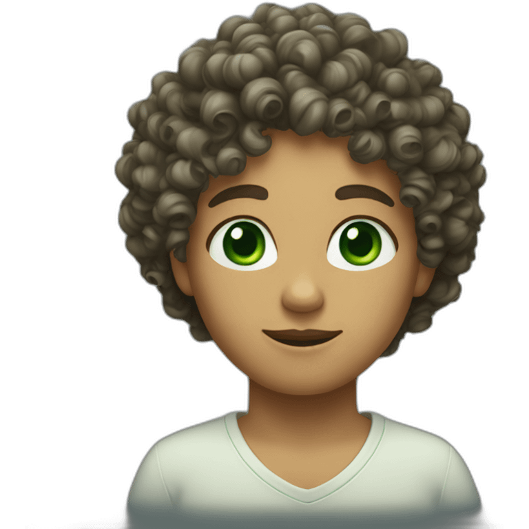 curly hair and green eyes emoji