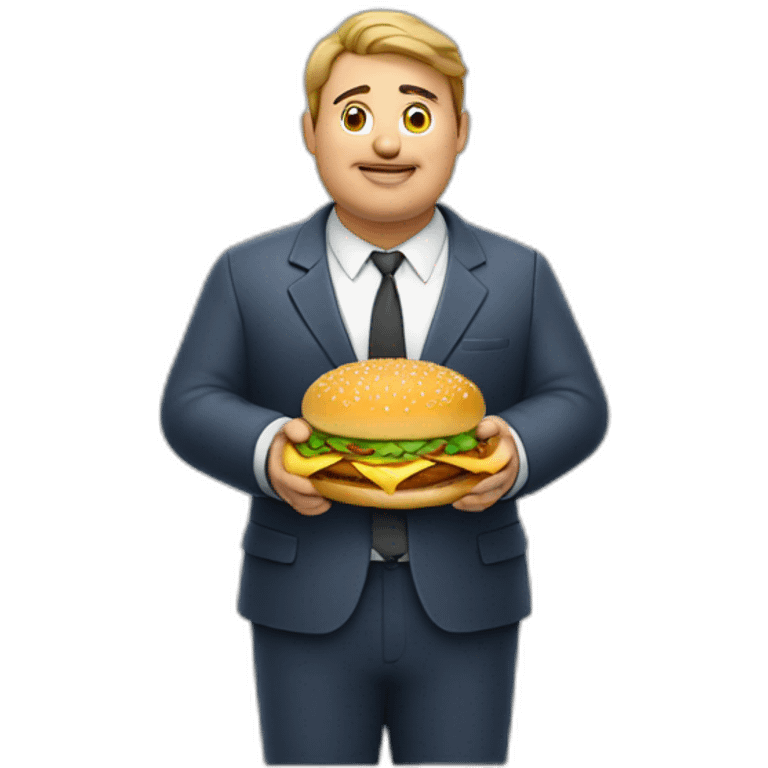 A Fat man holding hamburger emoji