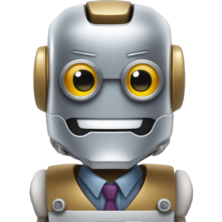 Robot sommelier con bigote largos y enroscados  emoji