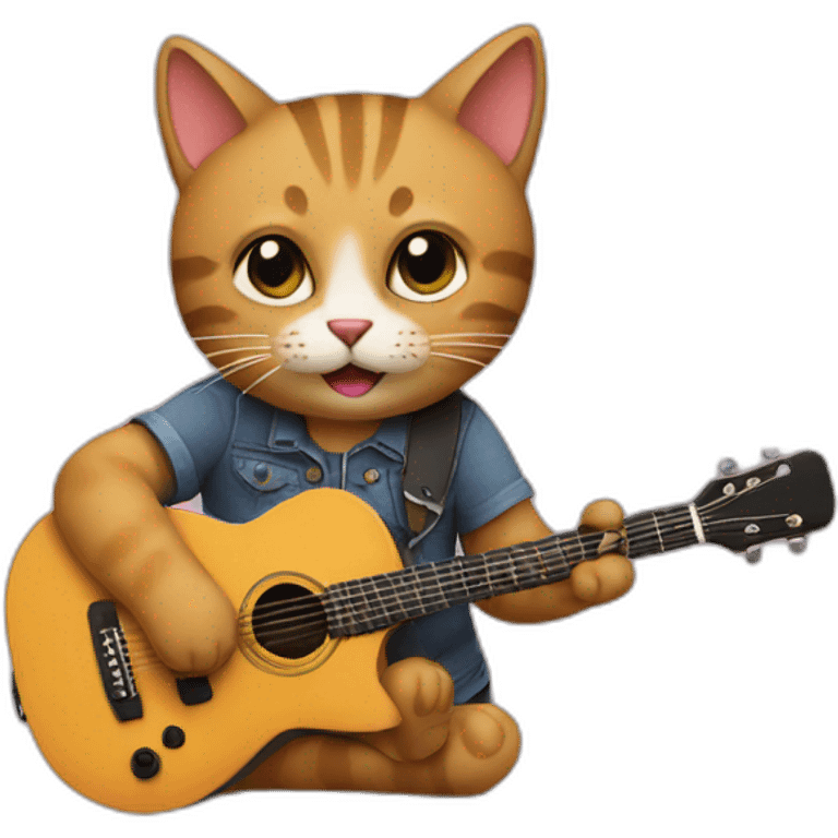 cat playing guitar emoji