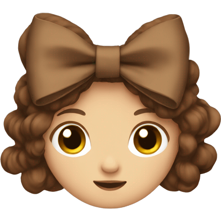 Brown hair bow emoji