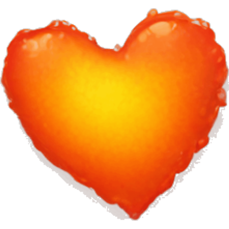 splattered paint heart glowing red-orange warmth emoji