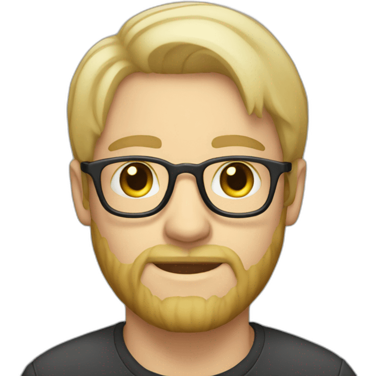 white blonde male with glasses and trimmed beard emoji