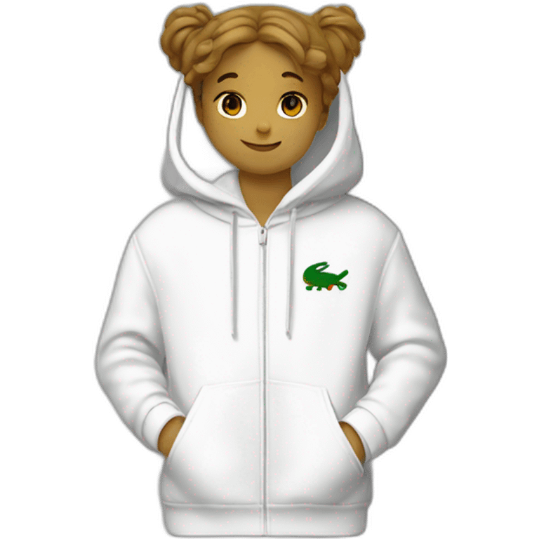 Lacoste tênis friends with white lacoste hoodie emoji