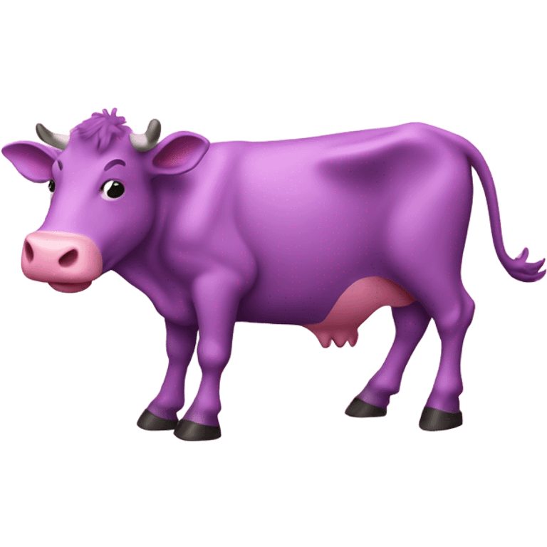 Purple cow riding a pink cow emoji