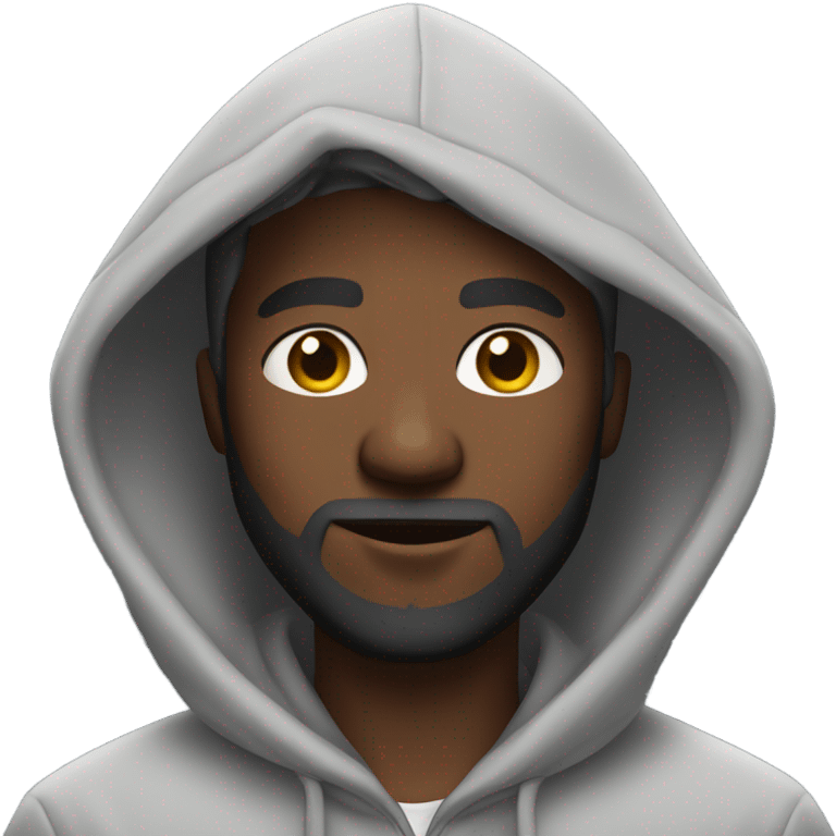 Me black urban male with beard hoodie emoji