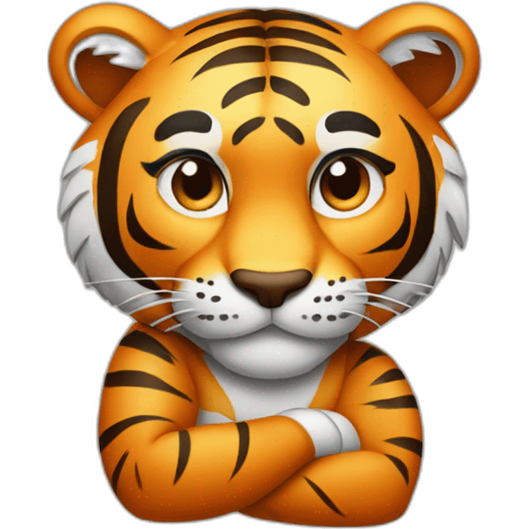 Tiger with his arms crossed emoji