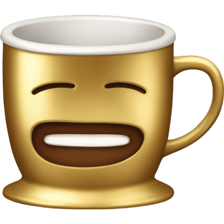 vintage Metallic Gold mug of coffe emoji