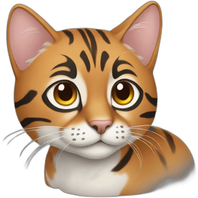 Un chat bengal emoji