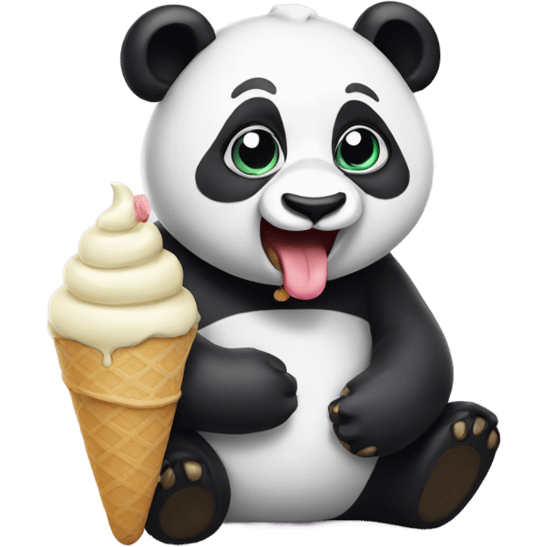 Panda eating ice cream emoji